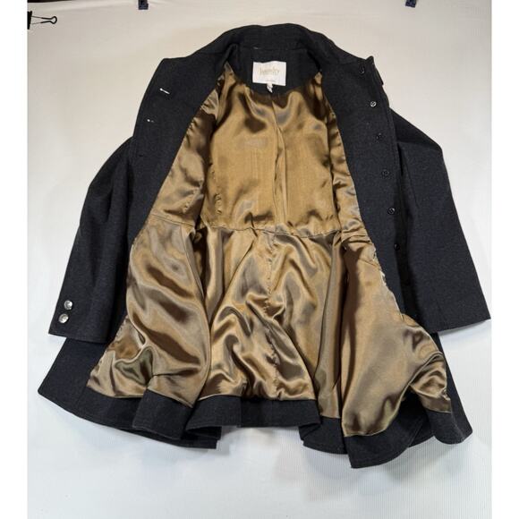 Laundry by Shelli Segal Wool Blend Fit & Flare Coat Women’s 8 Charcoal - Picture 2 of 11